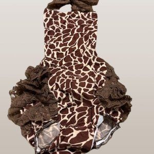 Giraffe Sunset Romper  40146  NWT Boutique